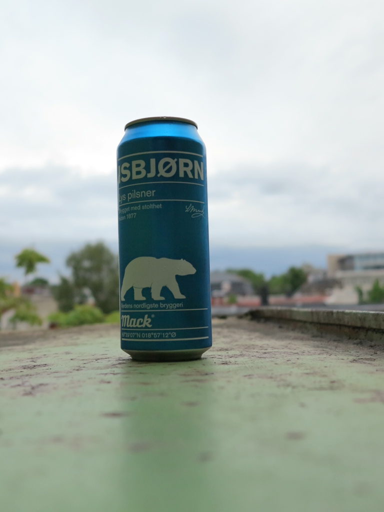 Eisbär auf den Dächern Trøndheim